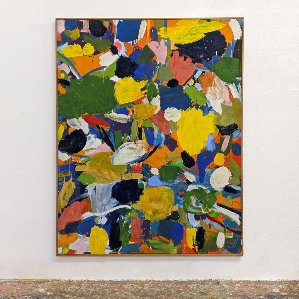 "Spätherbst", 156 x 123 cm, Acrylbinder, Farbpigmente, Nessel, 1984