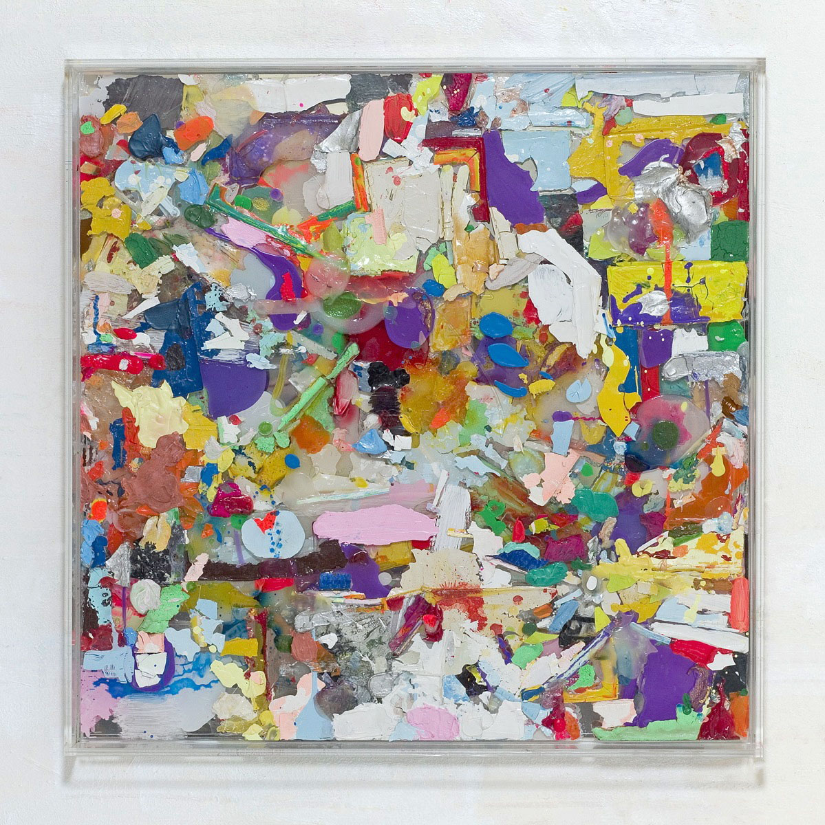 "Farbkasten I", 2010, 68x68x6 cm, Acrylfarbe, Spiegel, Holz, Plexi