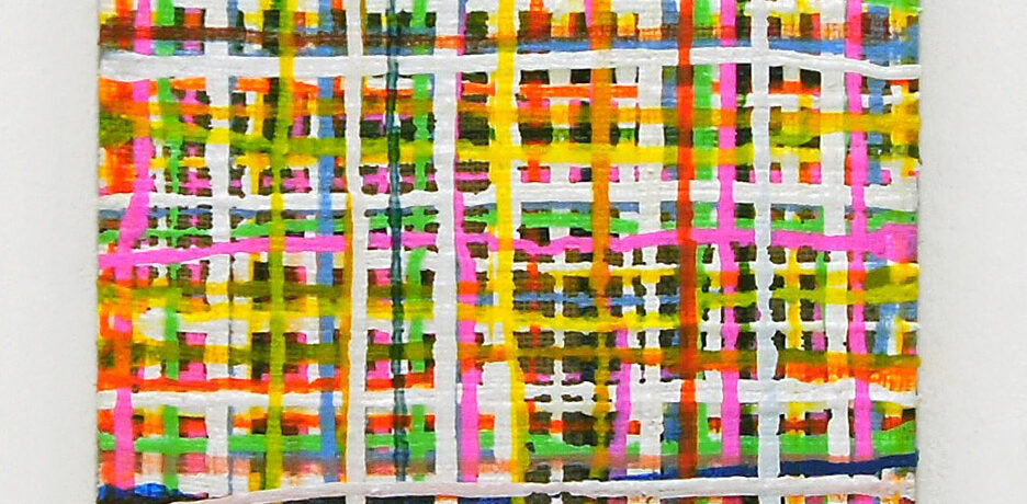 "Grid Soft", 40x30 cm, Acrylfarbe, Jute