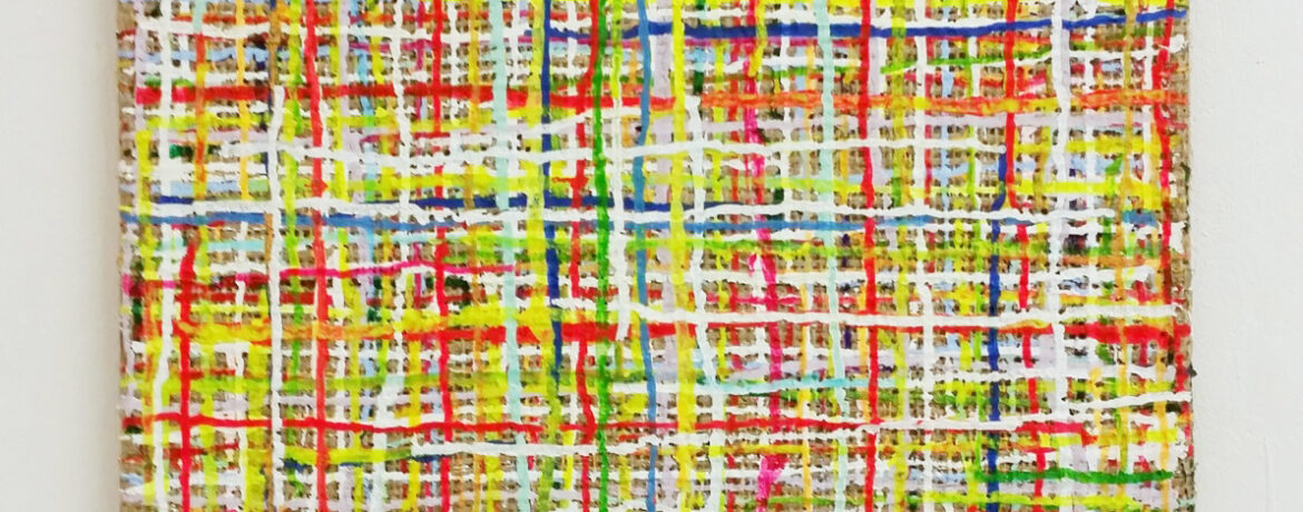"Rud", 50x50 cm, Acrylfarbe, Jute, 2010