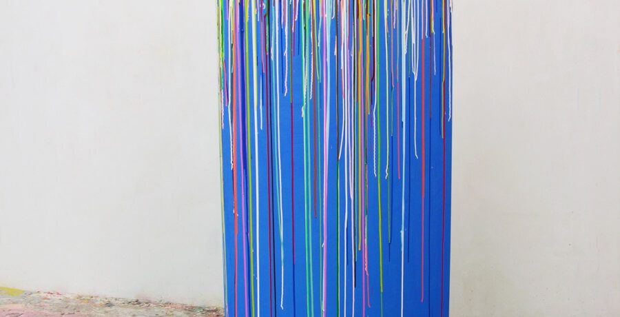 "Farbenfall", 200x100x50cm, Acrylfarbe, Holz, 2000