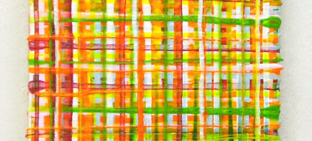 "Grid Swamp", 40x30 cm, Acrylfarbe, Jute, 2008