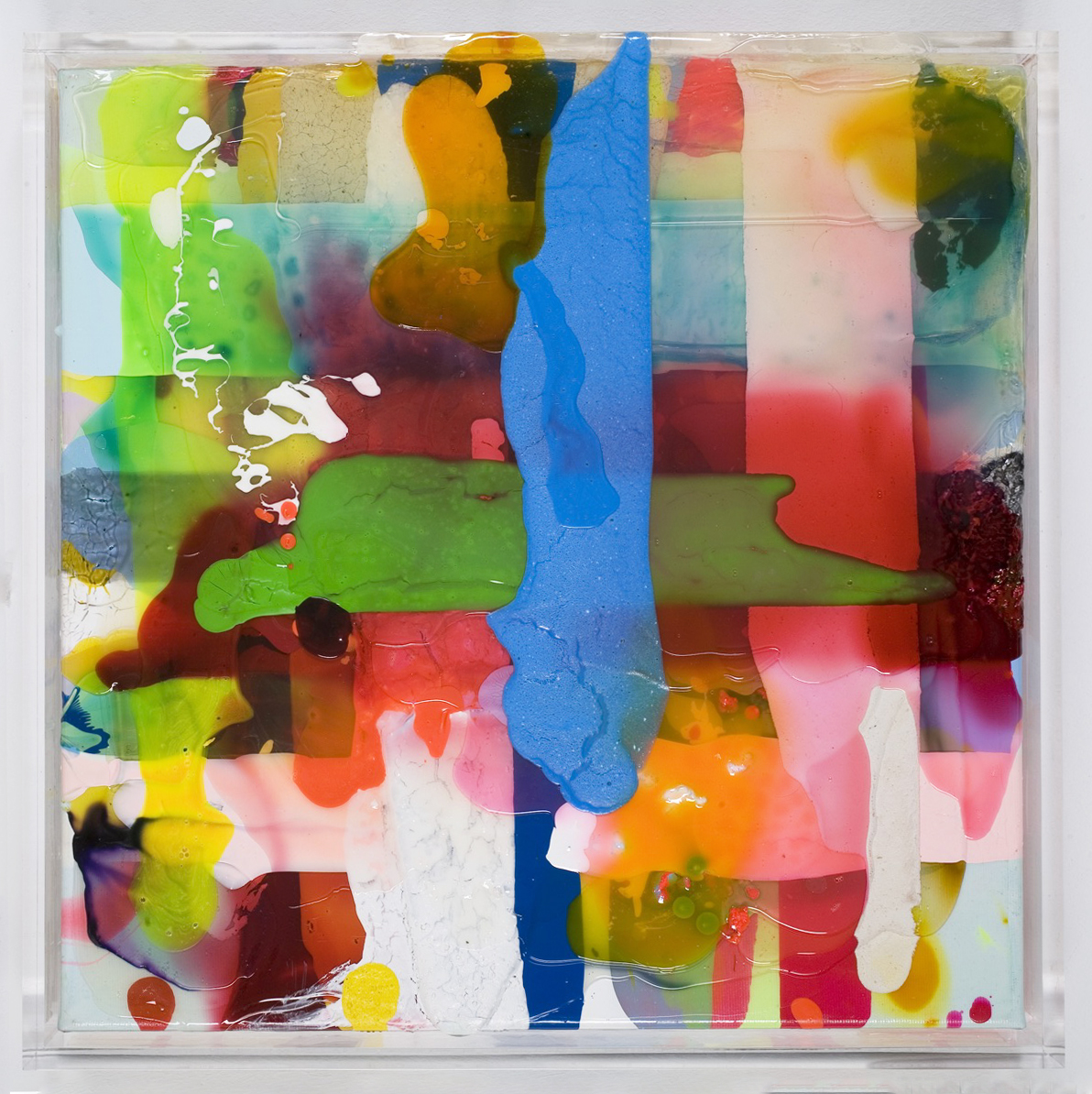 "Quadrat A", 43x43x5 cm, 2007, Acrylfarbe, Leinwand, Plexi