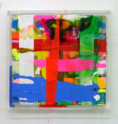 "Magdeburg", 2009, 43x43x5 cm, Acrylfarbe, LW, Plexi