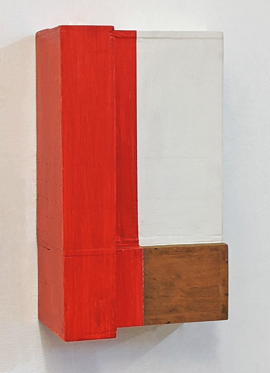 "Die Rote Ecke", 43x27x15 cm, Acryl, Hartfaser, Holz, 1996