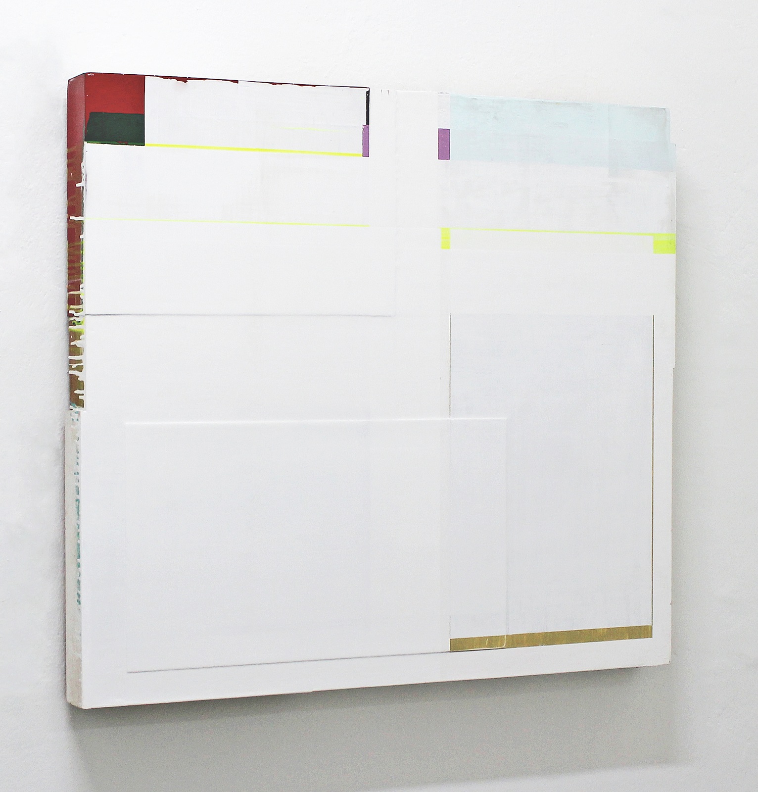 "Flachware", 95x105x10 cm, Acrylfarbe, div. Materialen, Holz, 1991