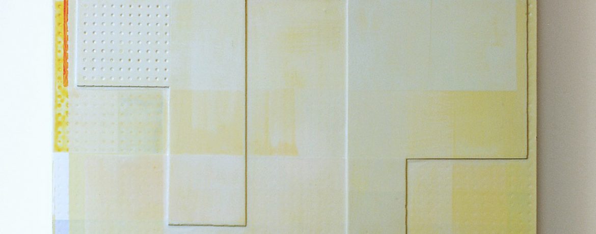 "Gelbes Frankfurt", 90,68x11 cm, Acryllack, Hartfaser, Holz, 1996