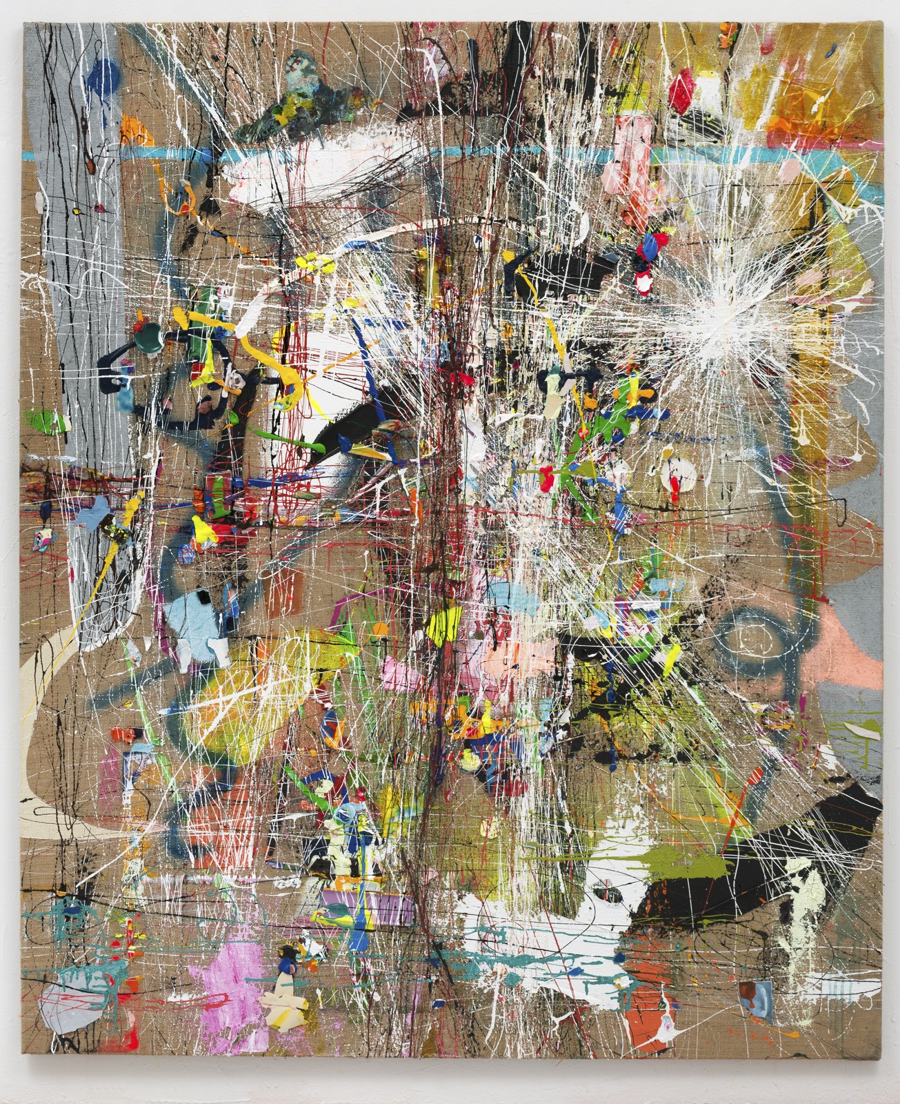 "Schlüsselbild", 180x150 cm, Acrylfarbe, Jute, 2015