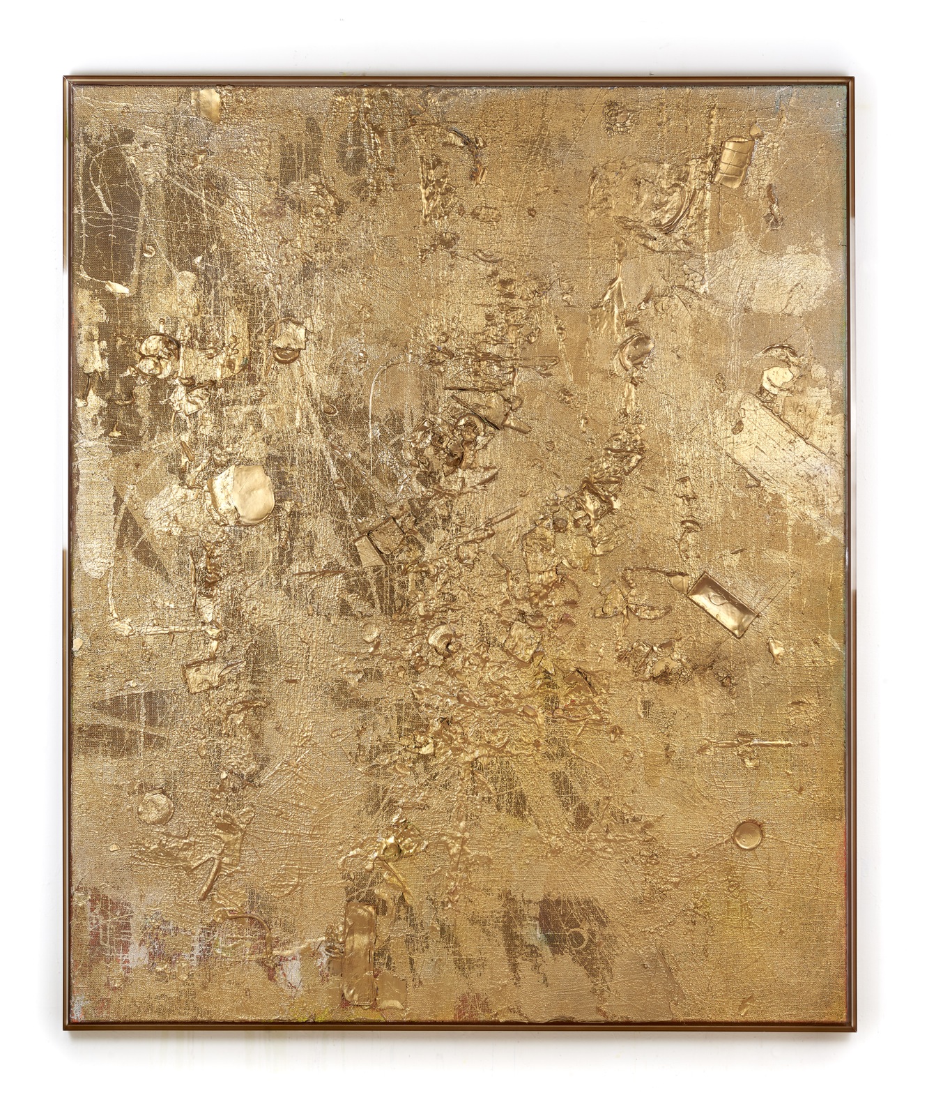 "Gold ist Farbe", 184x154x5 cm, Jute, Acryl, Plexi gerahmt, 2016