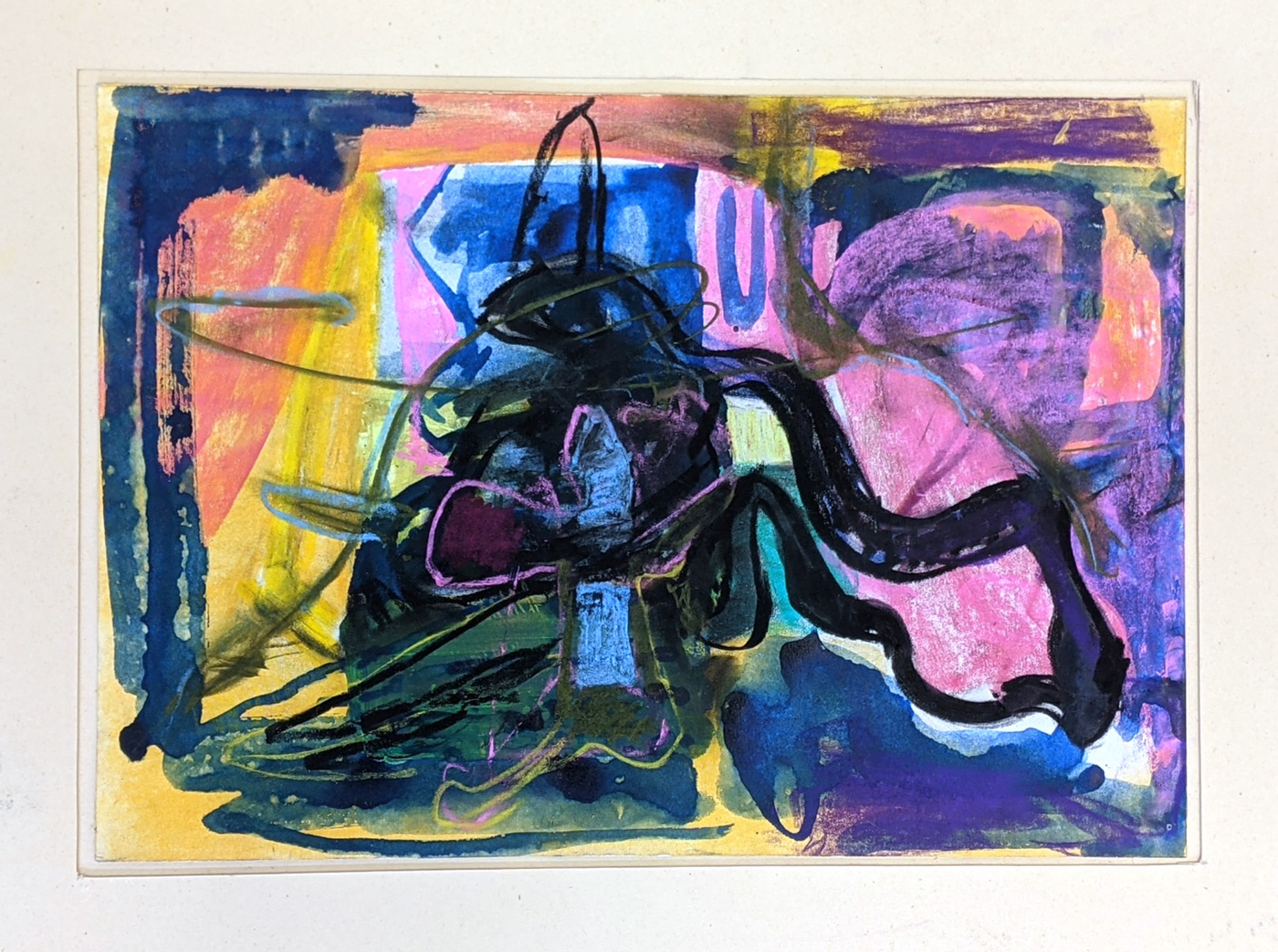 "Frieren", 27 x 38 cm, Aquarell, Kreide, Papier, 1985