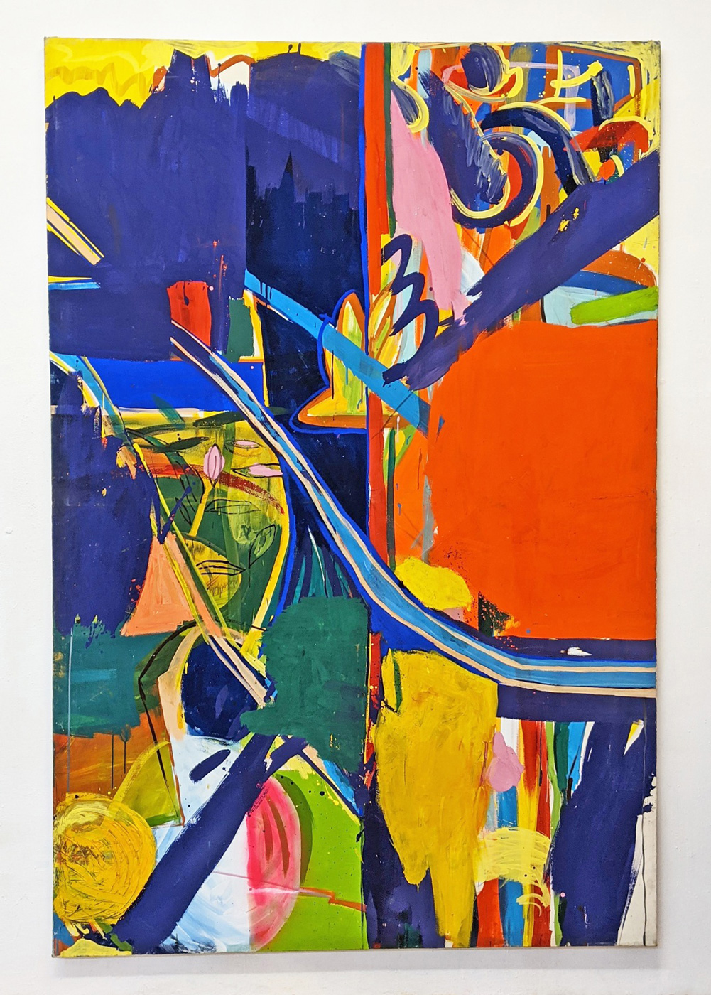 "Fallen", 248 x 167 cm, Acrylfarbe, Nessel, 1985