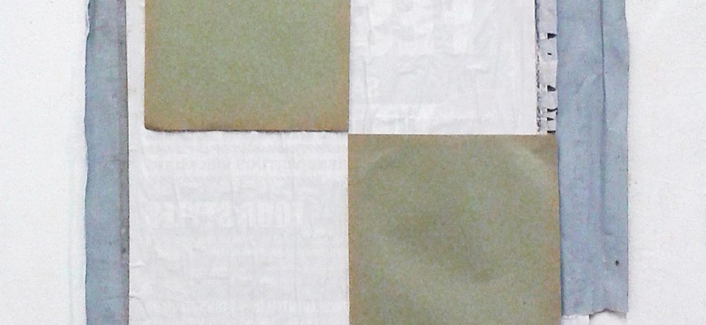 "Konzept mit DIN A4 Papier", 62 x 49 cm, div. Papiere, 2000
